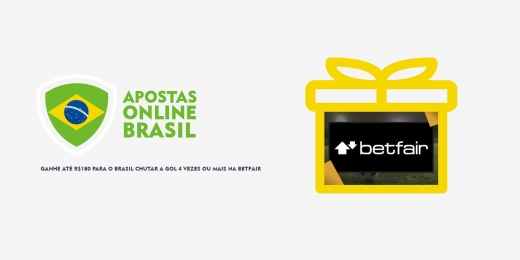 25/01/2022 Ganhe até R$180 para o Brasil chutar a gol 4 vezes ou mais na Betfair