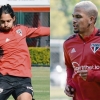Benítez e Luciano trabalham com bola durante o treino e podem reforçar o São Paulo no Brasileirão