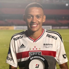 Caio foi a cria de Cotia mais jovem a marcar pelo São Paulo em uma competição internacional