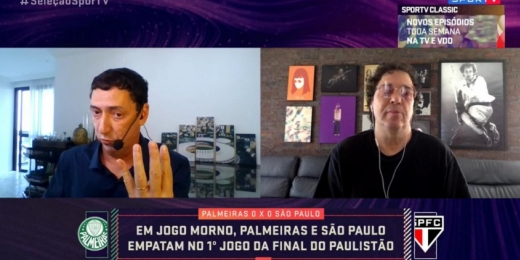 Casagrande e Paulo Vinícius Coelho tretam no SporTV: 'Vou repetir o Edmundo. Você tem razão, PVC'