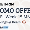 Código Bônus BetMGM para MNF Bears vs Vikings: 1 TD desbloqueia $200 em Apostas Livres
