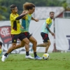 David Luiz treina com o grupo, e dupla se aproxima de estreia pelo Flamengo na temporada