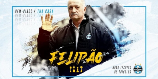 Em anúncio de Felipão, Grêmio resgata imagens de sua última apresentação