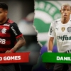 Em elencos estrelados, João Gomes, do Flamengo, e Danilo, do Palmeiras, mostram importância ascendente