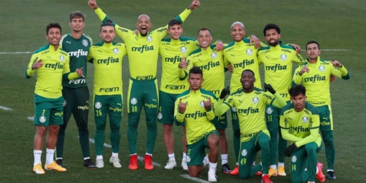Em reapresentação do Palmeiras, Dudu e Veron treinam sem restrições