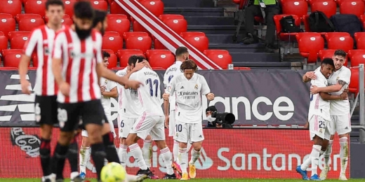 Nacho faz gol de joelho, Real Madrid vence o Athletic Bilbao fora de casa e segue na briga pelo título espanhol