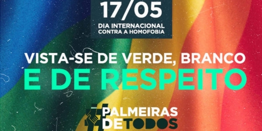 Palmeiras se manifesta no Dia Internacional Contra a LGBTfobia