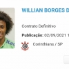 Wilian é registrado no BID e está apto a estrear pelo Corinthians